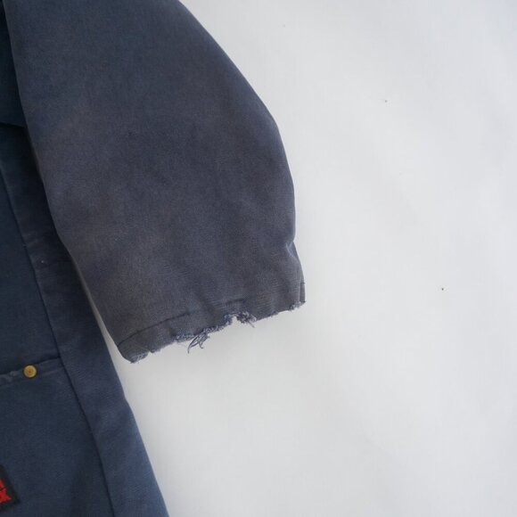 Vtg Tough Duck Navy Detroit Style Canvas Quilt Lined Corduroy Collar Jacket XL - Picture 4 of 13